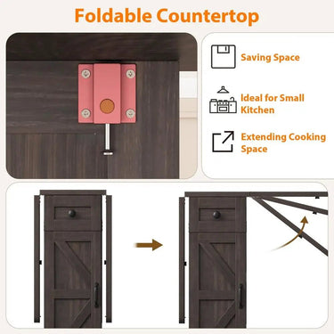 Versatile Folding Kitchen & Dining Table with Wheels - InspiredGrabs.com